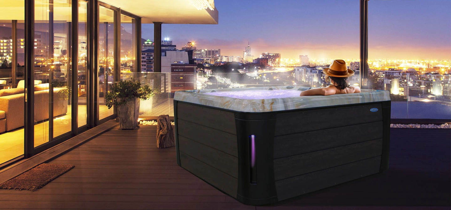 platinum series hot tub spas night city view driggs id